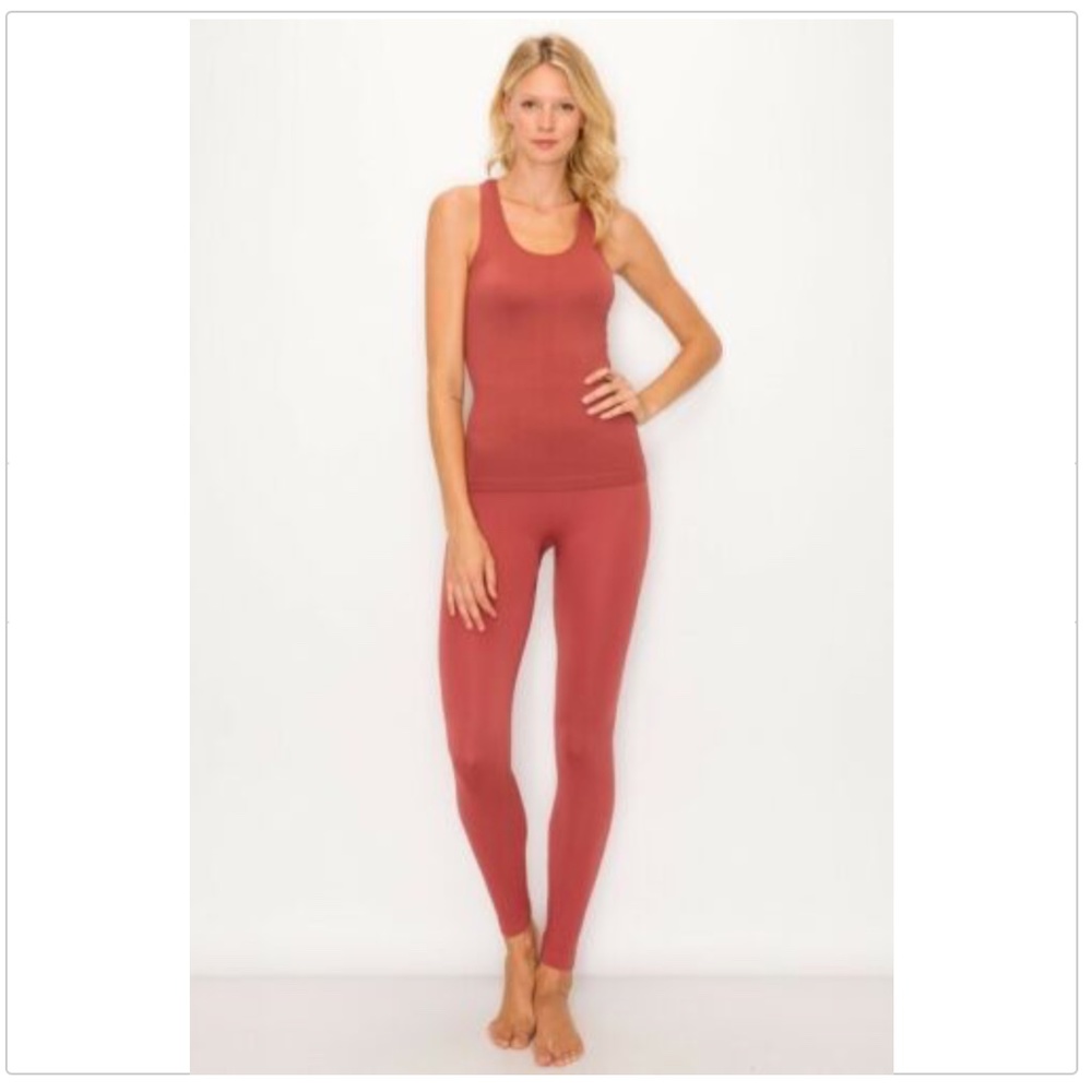 Two (2) Piece Set - Ribbed Seamless Tank + Legging